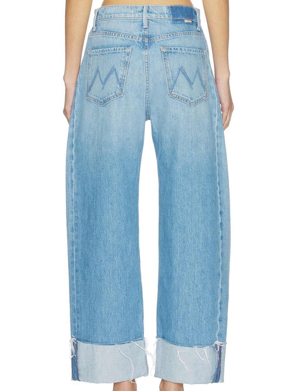 MOTHER Light Blue Wide Leg Cuffed Jeans - Picture 2 of 3